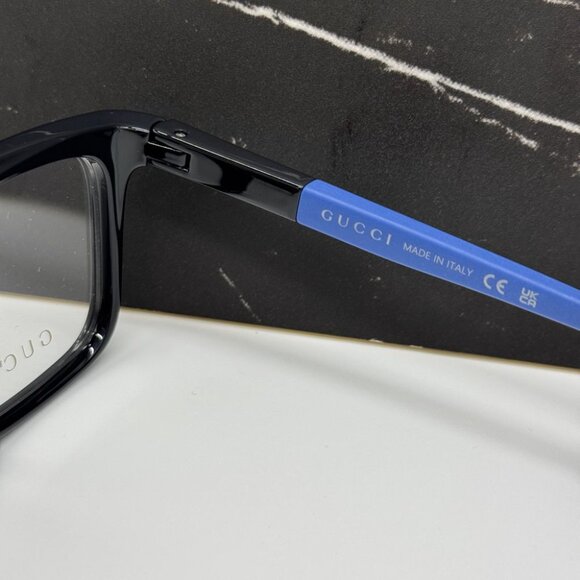 NEW GG1738O 004 GUCCI EYEGLASSES BLACK/BLUE MEN EYEWEAR GUCCI - Picture 10 of 11